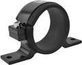 Black 60mm fuel filter mounting bracket with circular clamp opening and two bolt holes
