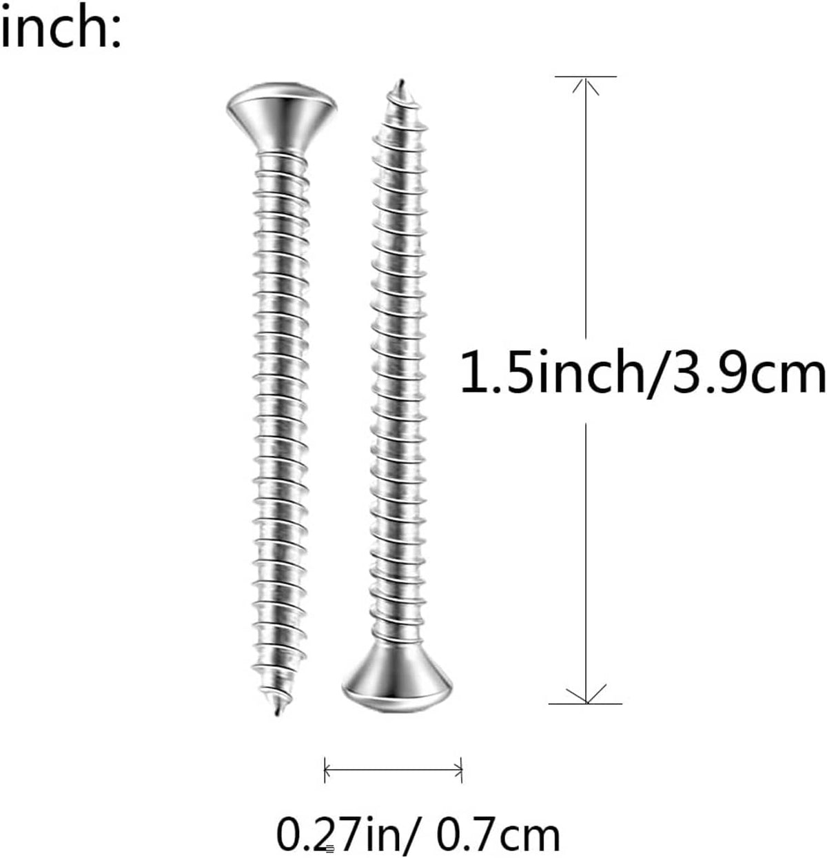 Wired doorbell push button, stainless steel dome top with two mounting screws