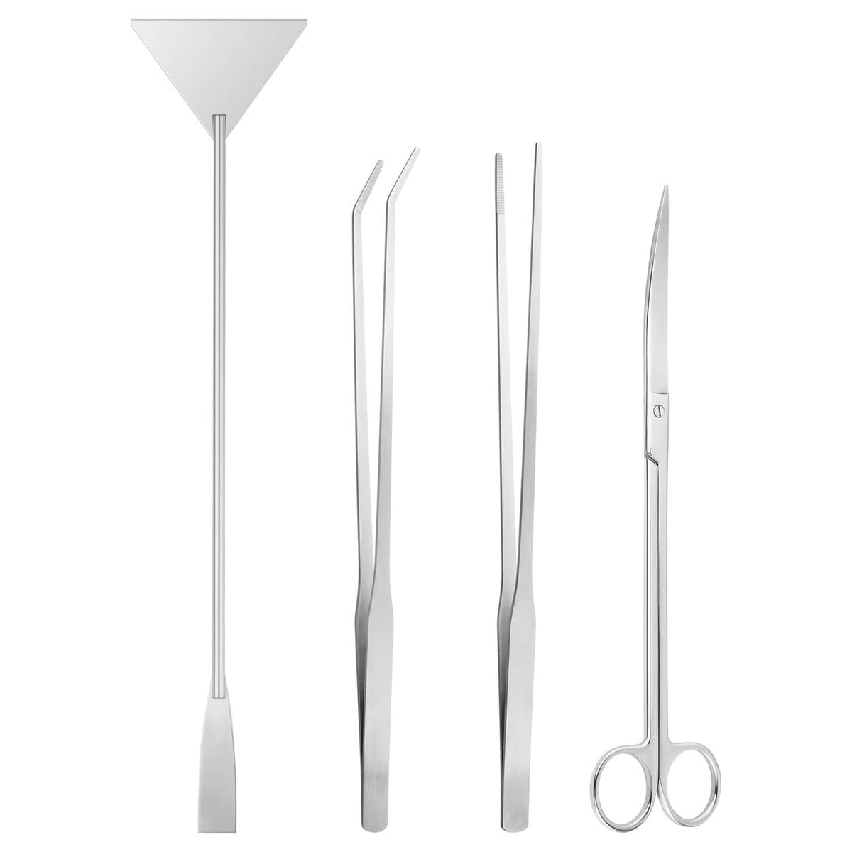 Aquarium terrarium tool set, four silver metal tools