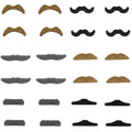Assorted self-adhesive fake mustache pieces in multiple styles