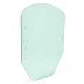 Light blue-green cab door glass panel with mounting holes for skid steer.
