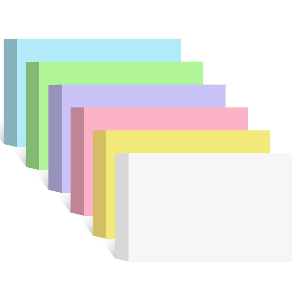 Multicolor blank index cards, 4x6 inch, stacked set of assorted colors