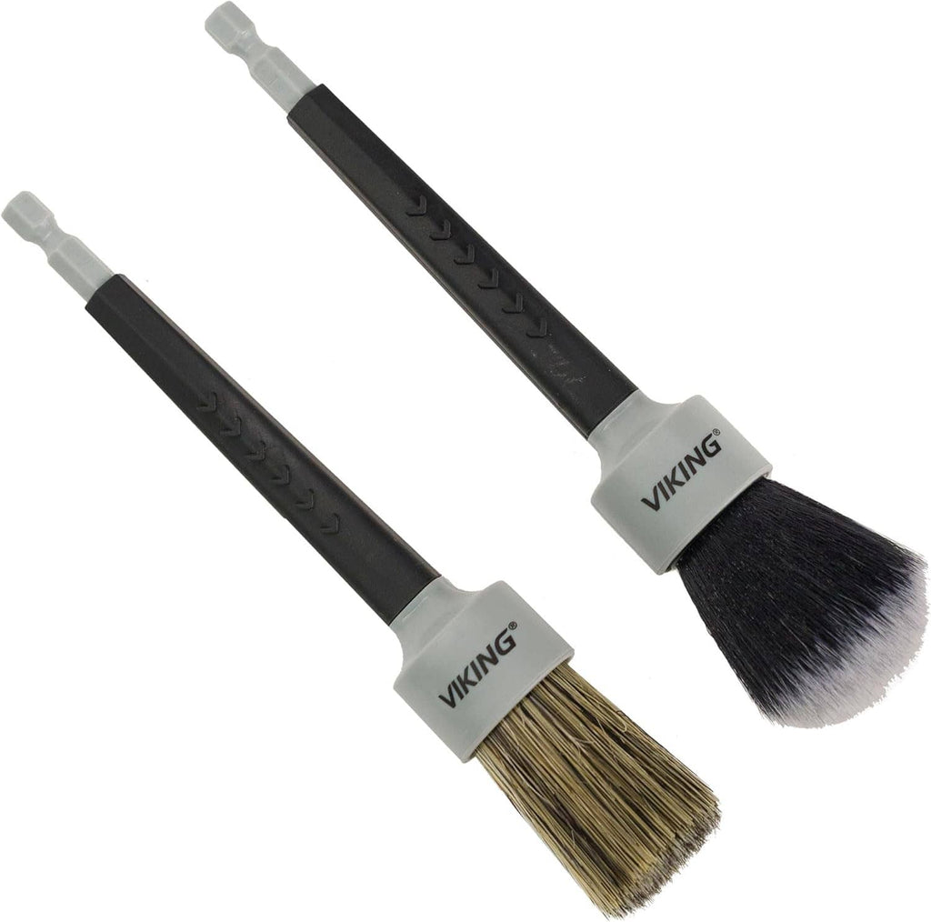 Two-pack drill detail brushes with black handles and soft bristle heads