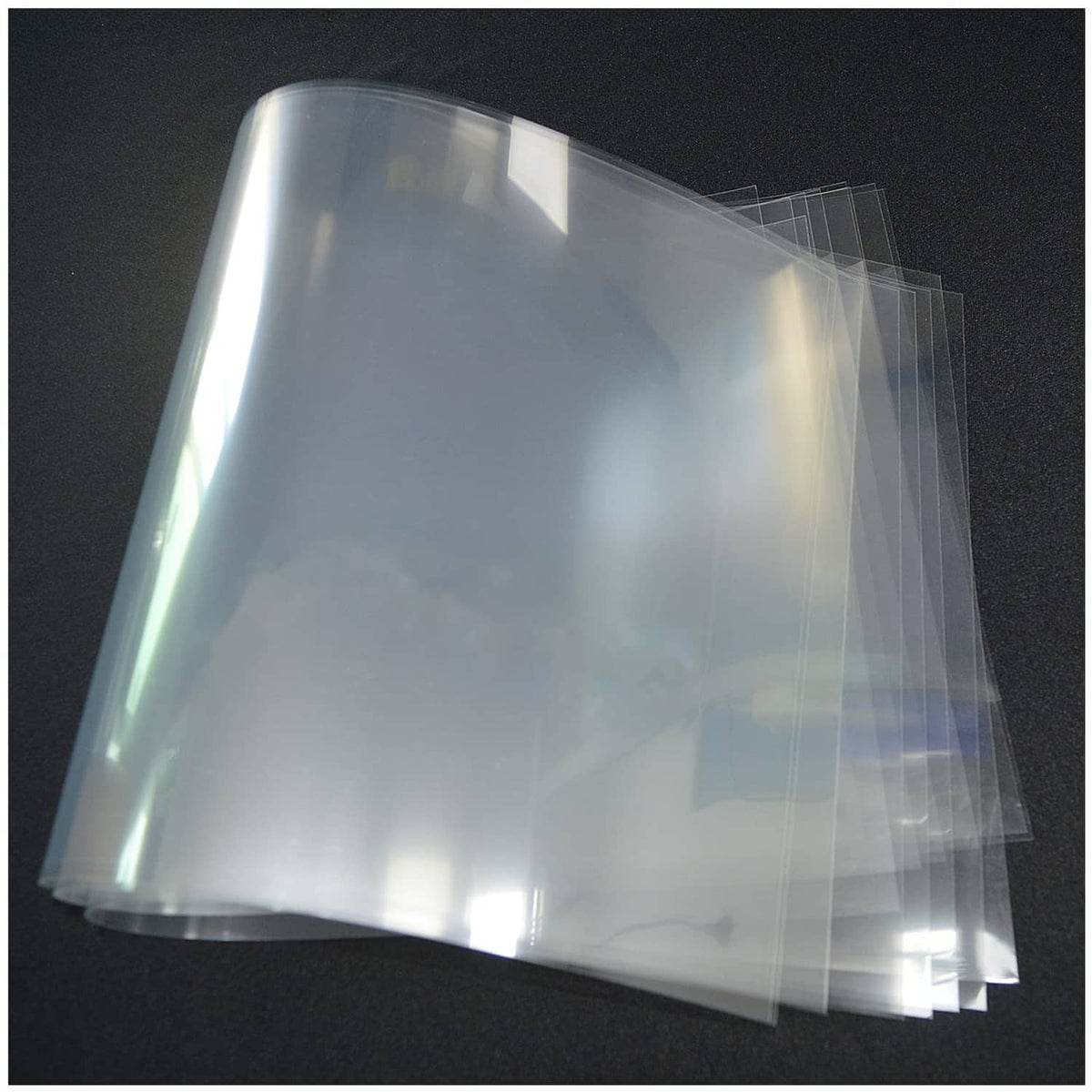 Clear 12x24 in plastic stencil film, 6mil, transparent sheets stack