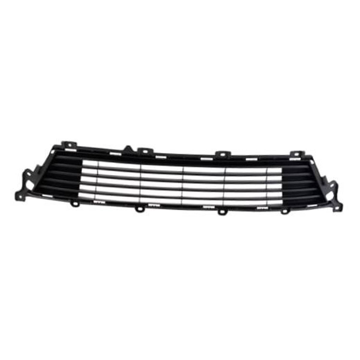 Front lower grille with black horizontal slats and mounting brackets