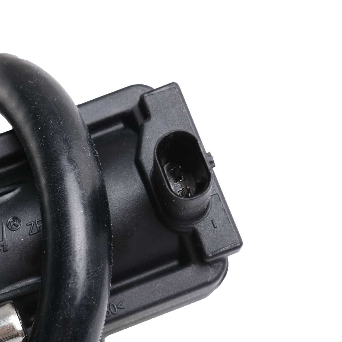 Turbocharger electrical connector with black plastic housing and wiring socket