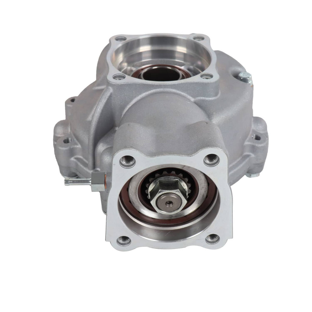 Rear differential gear case showing front ring and circular seal bore with inner sprocket