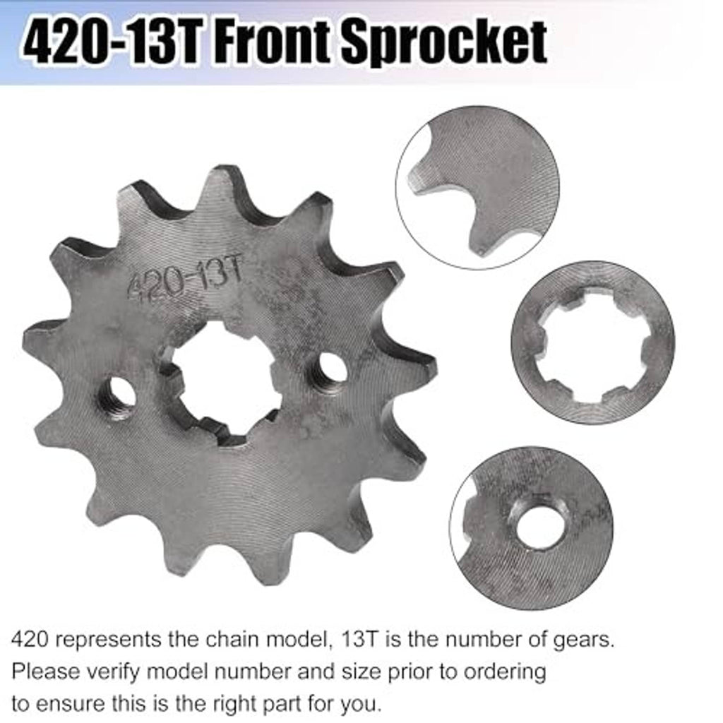 420-13T front sprocket gear with toothed edge and included retaining ring