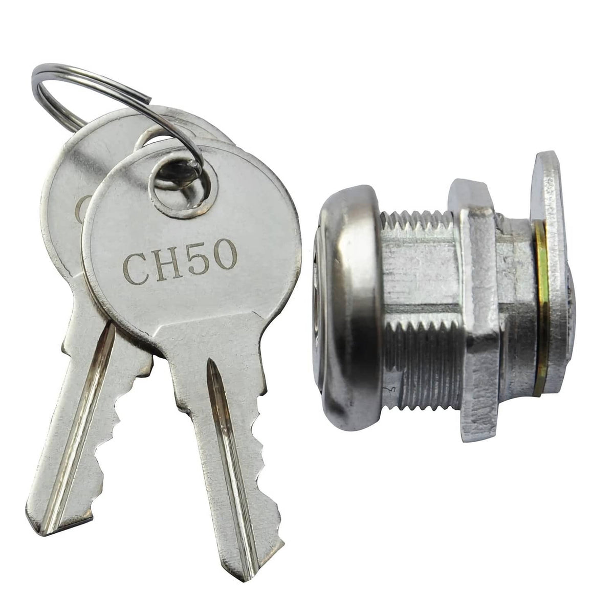 Truck toolbox lock replacement with CH50 key and threaded mounting barrel