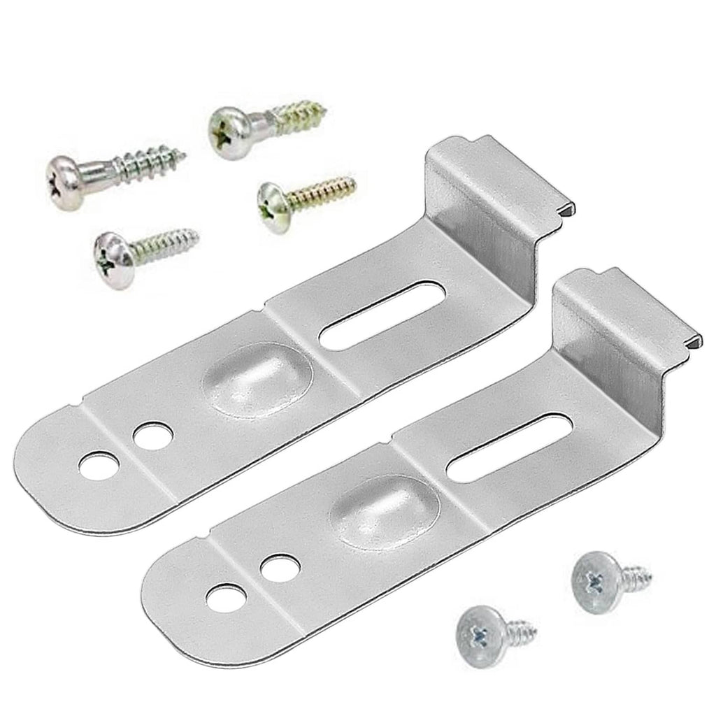 Silver dishwasher mounting bracket set with 4 screws