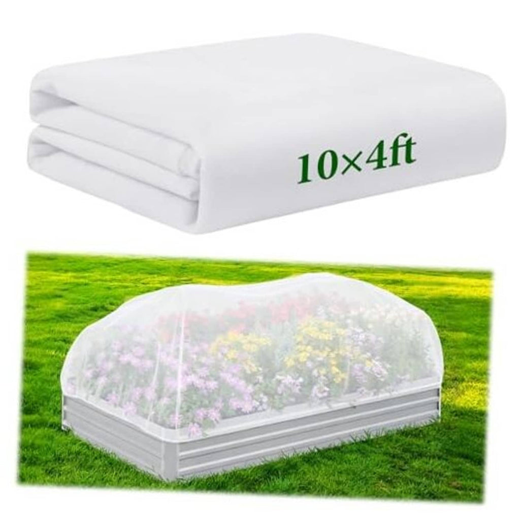 White shade cloth, folded roll with 10x4ft size marking on the top layer.