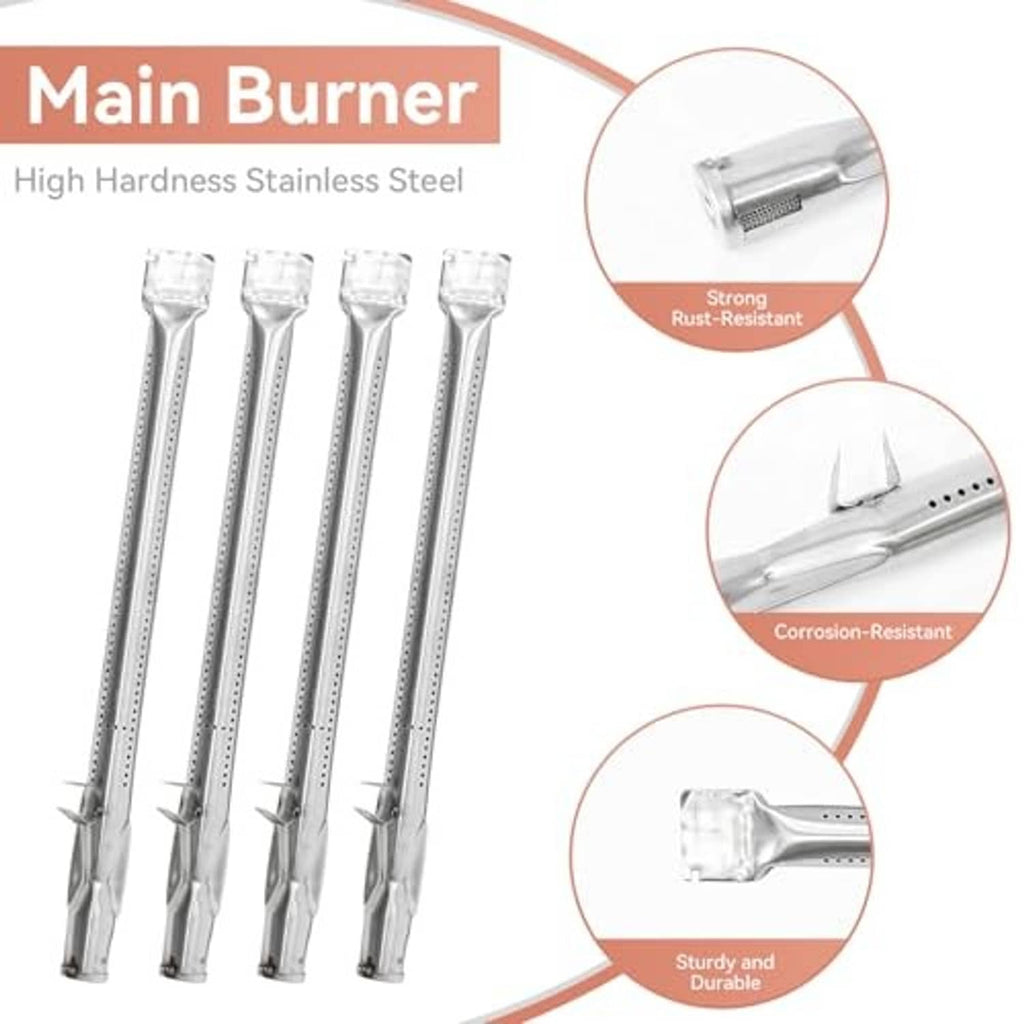 Stainless steel main burner tube set with small igniter electrode detail for replacement