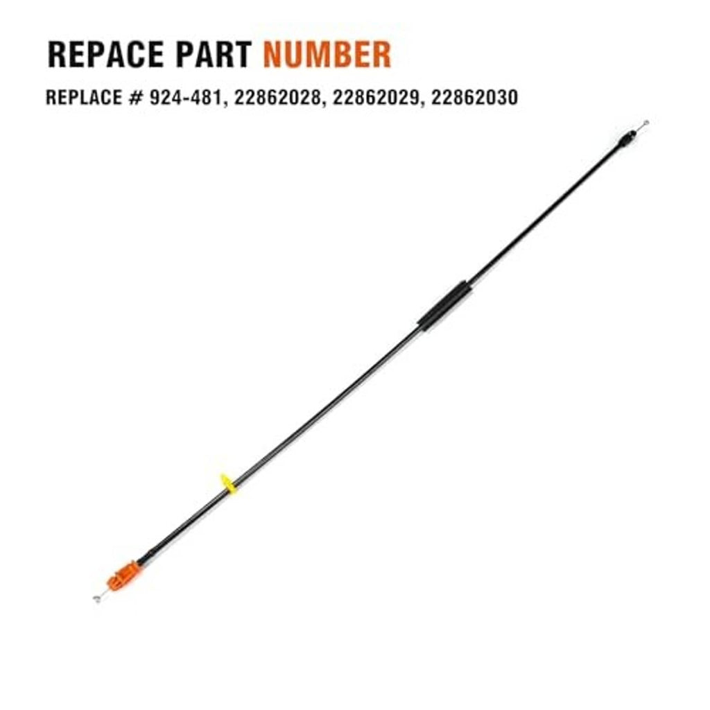 Inside door latch release cable, black cable with orange end, yellow tag, long reach