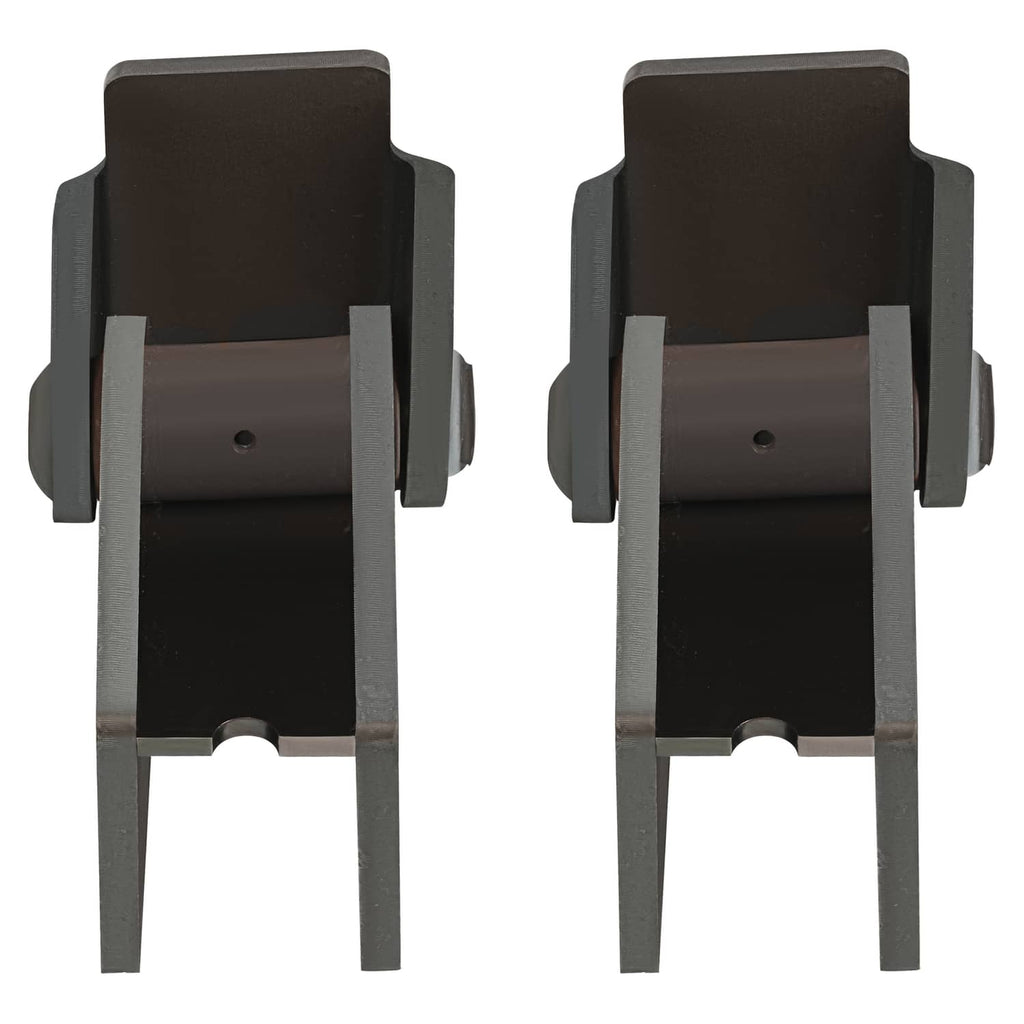 Heavy-duty weld-on trailer hinge brackets with four mounting feet and pivot housing