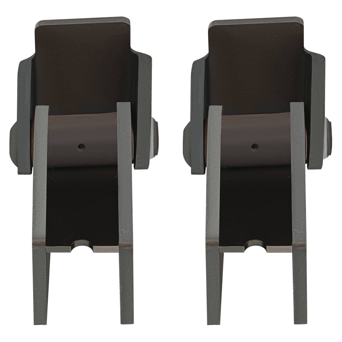 Heavy-duty weld-on trailer hinge brackets with four mounting feet and pivot housing