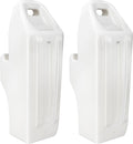 Pair of white pontoon docking fenders with top handle cutouts