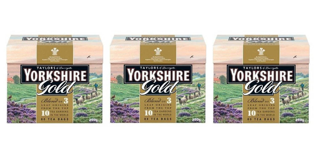 Taylors of Harrogate Yorkshire Gold tea bag bundle, three boxes, 80 tea bags total