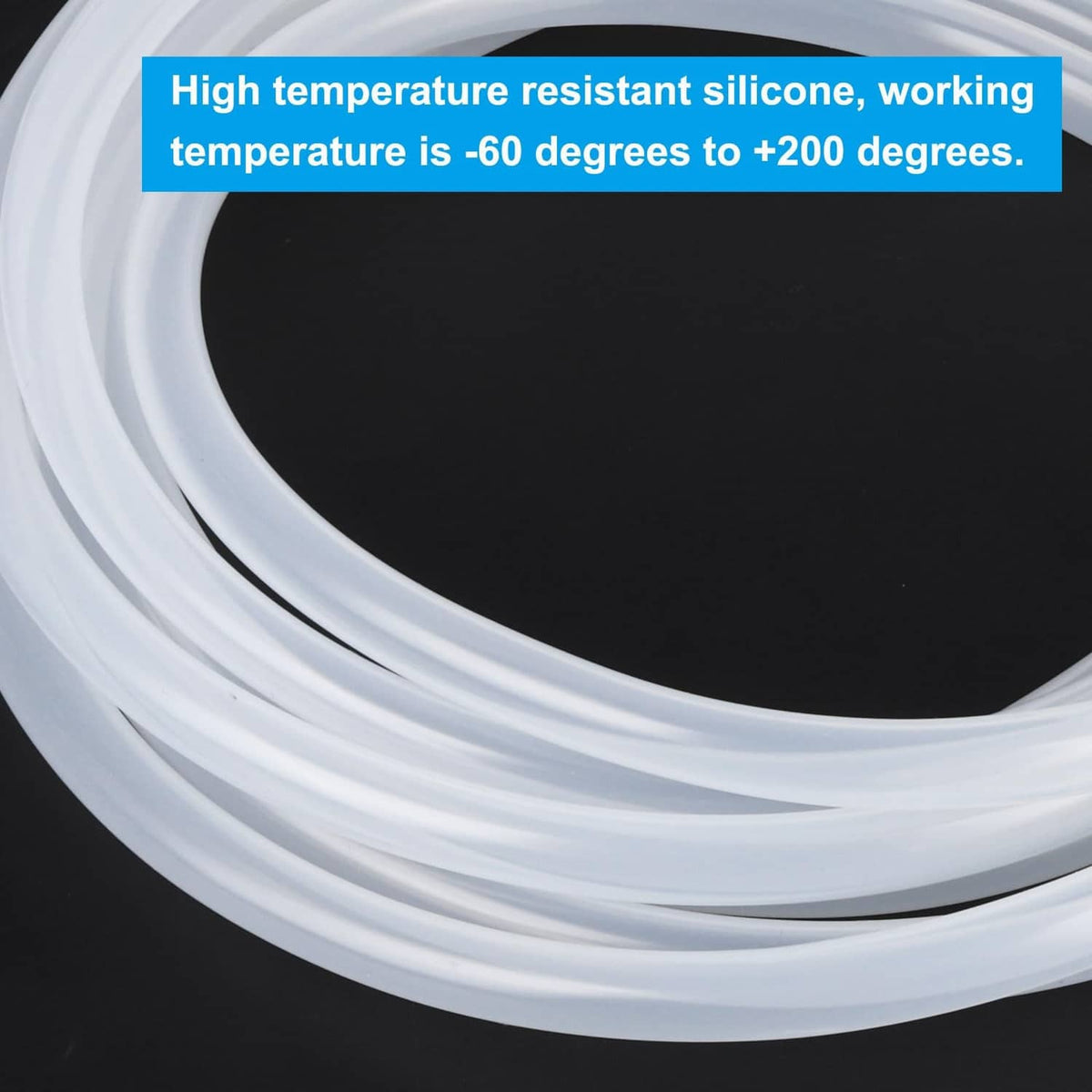 Transparent silicone tubing coil with smooth, flexible tube walls