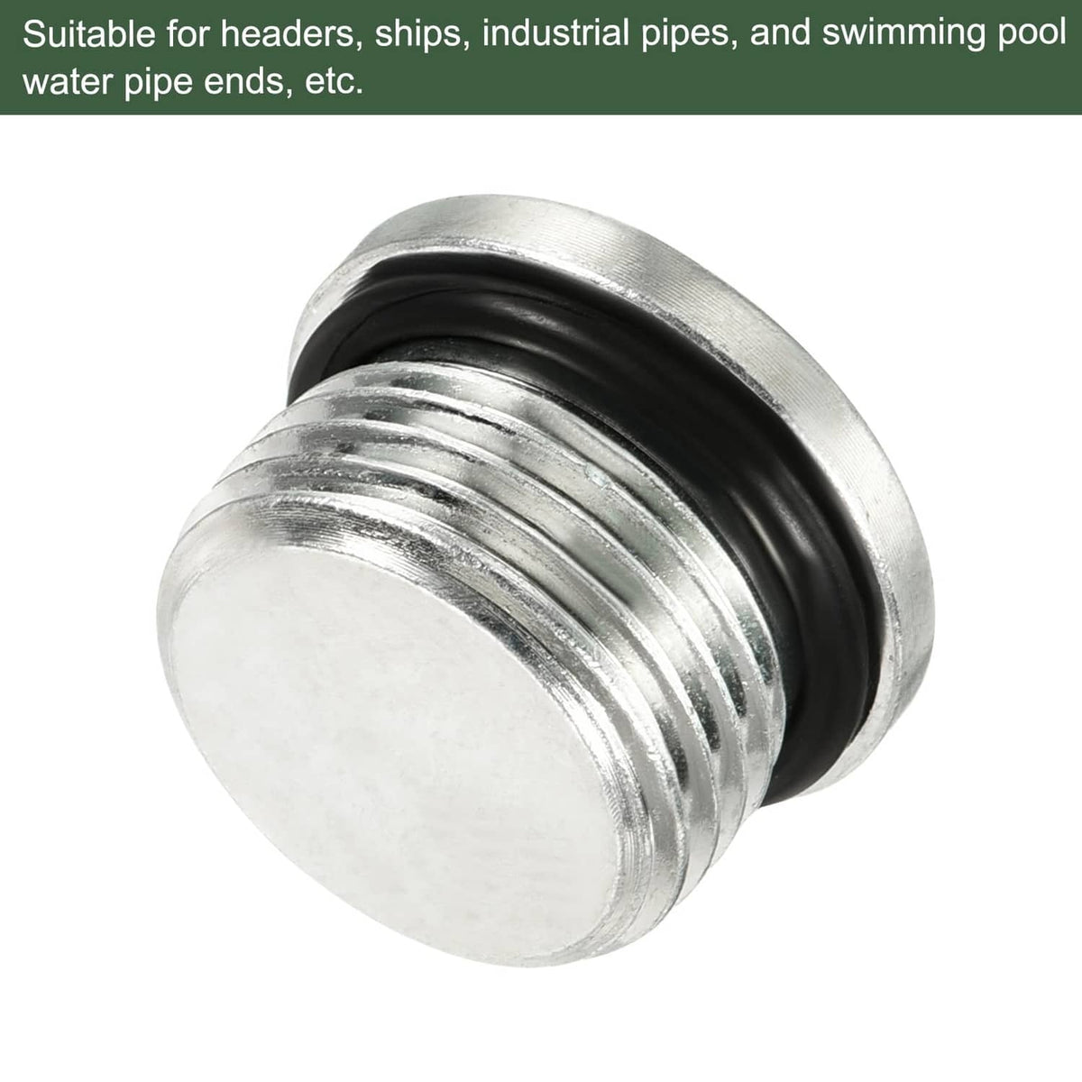 Metal pipe plug with internal hex socket, threaded exterior, seal ring