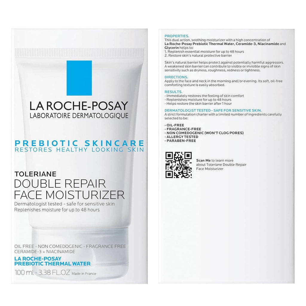 La Roche-Posay Toleriane Double Repair Face Moisturizer front panel and back information