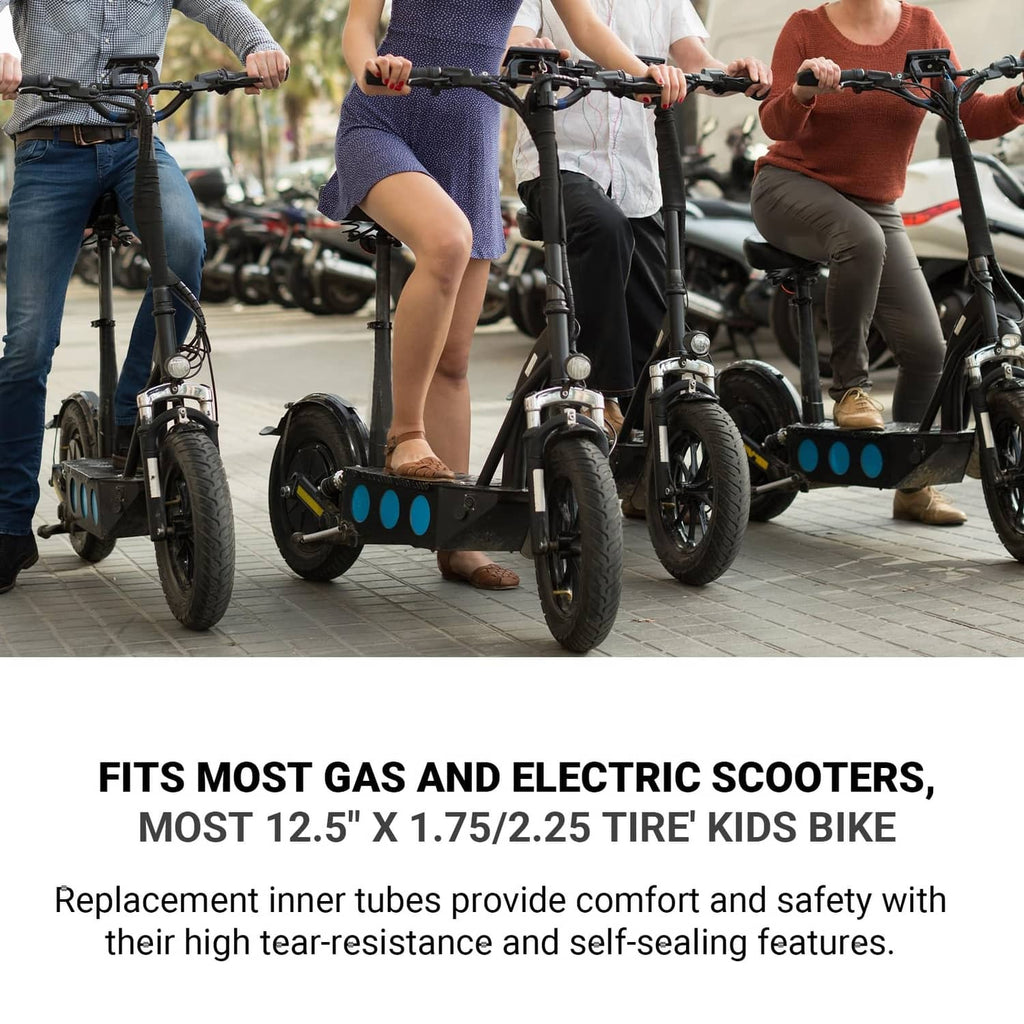Electric scooters with 12.5 x 1.75/2.25 tires compatible with replacement inner tubes