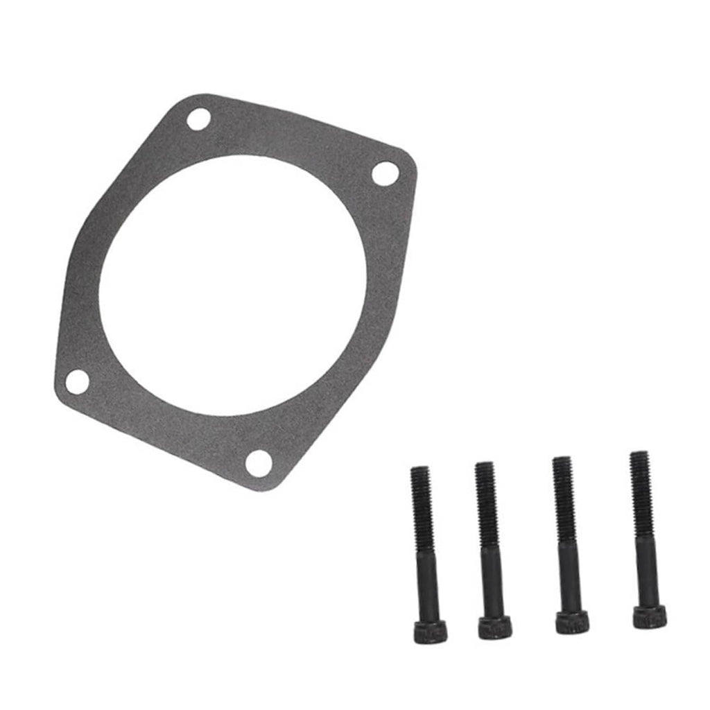 Throttle body gasket plate with four black mounting screws