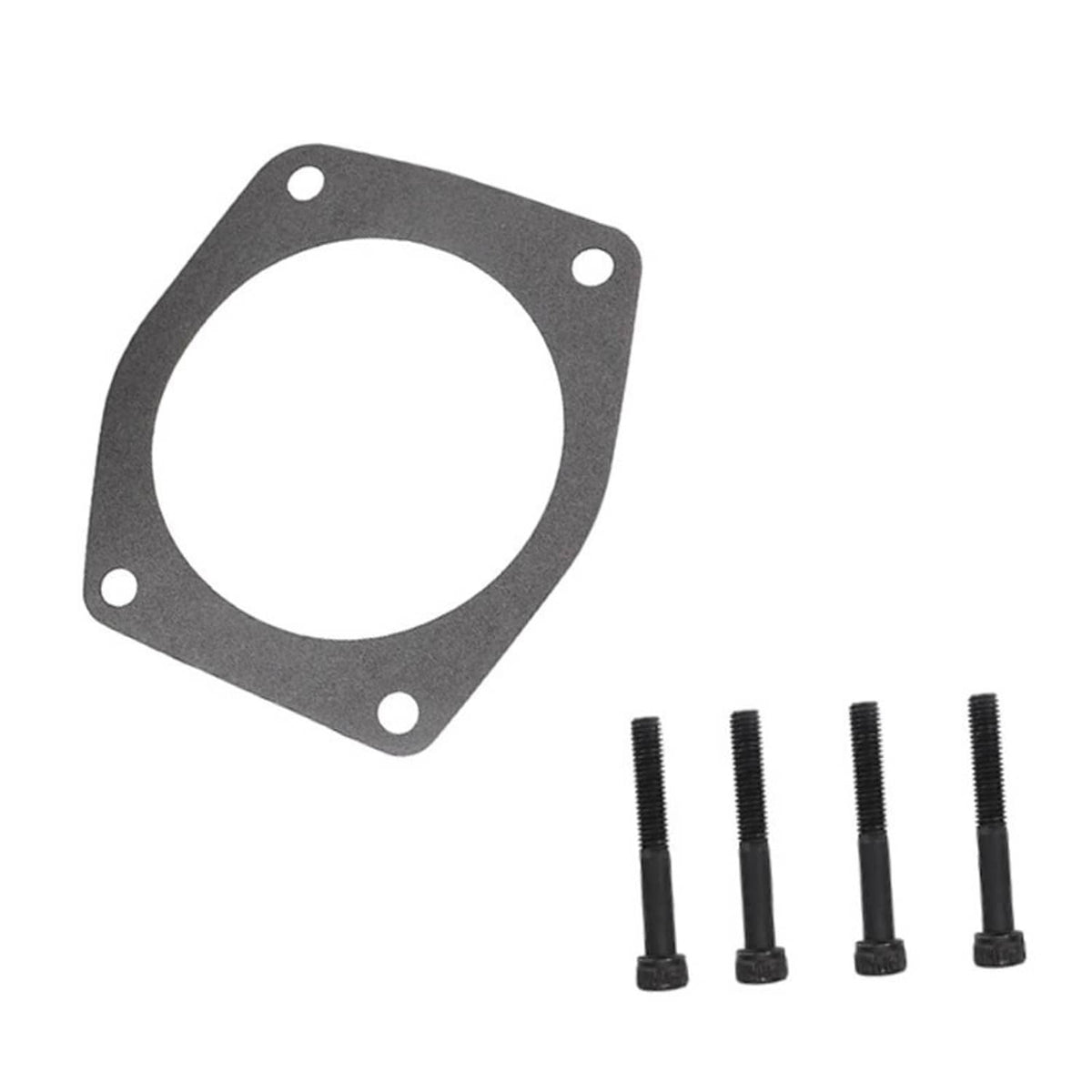 Throttle body gasket plate with four black mounting screws