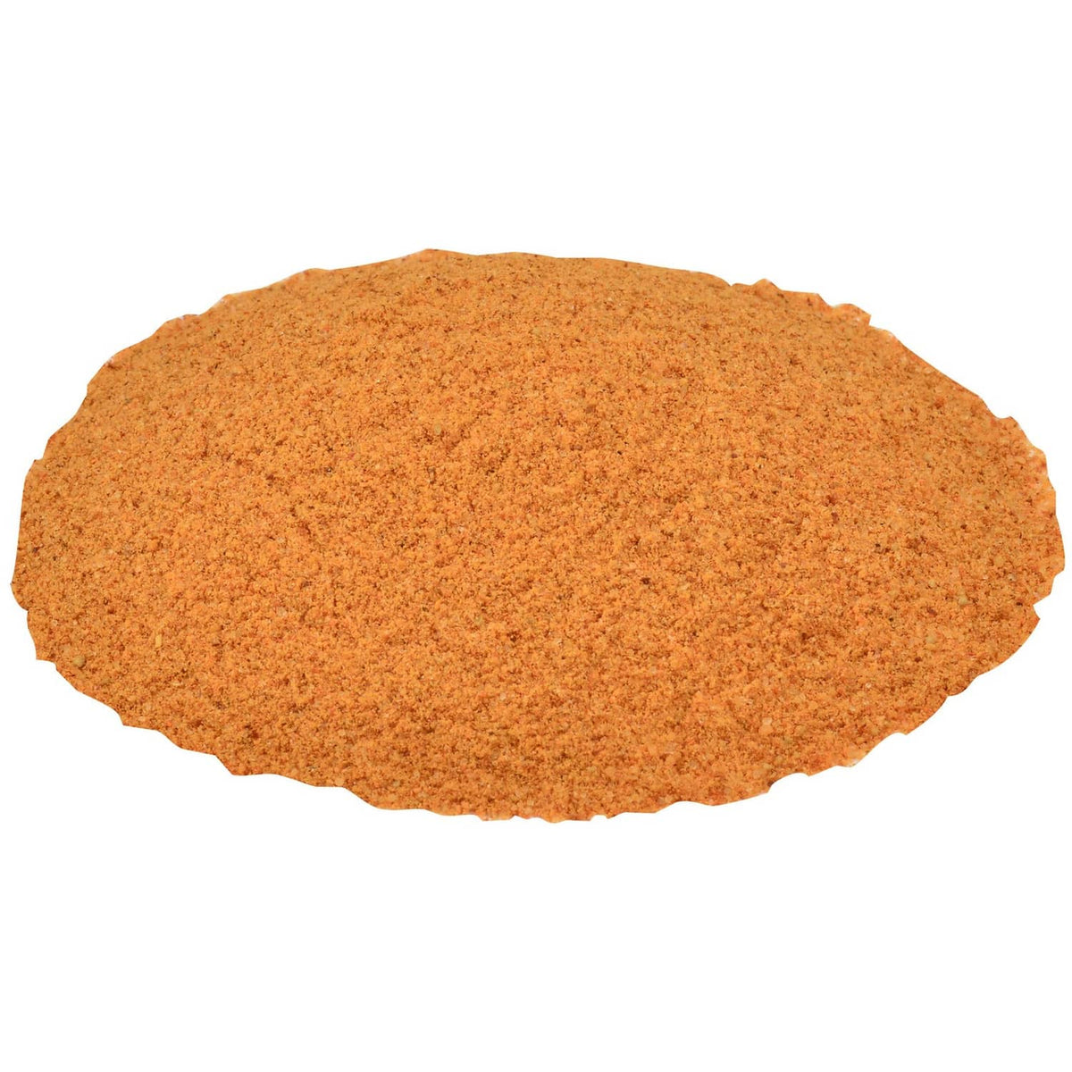 Orange-red dry seasoning mix in a round mound