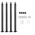 4-pack black cable railing posts with horizontal holes and caps