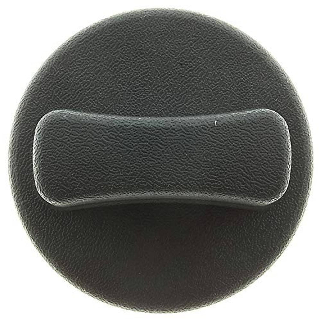Dark fuel tank cap end view with embossed rectangular grip detail