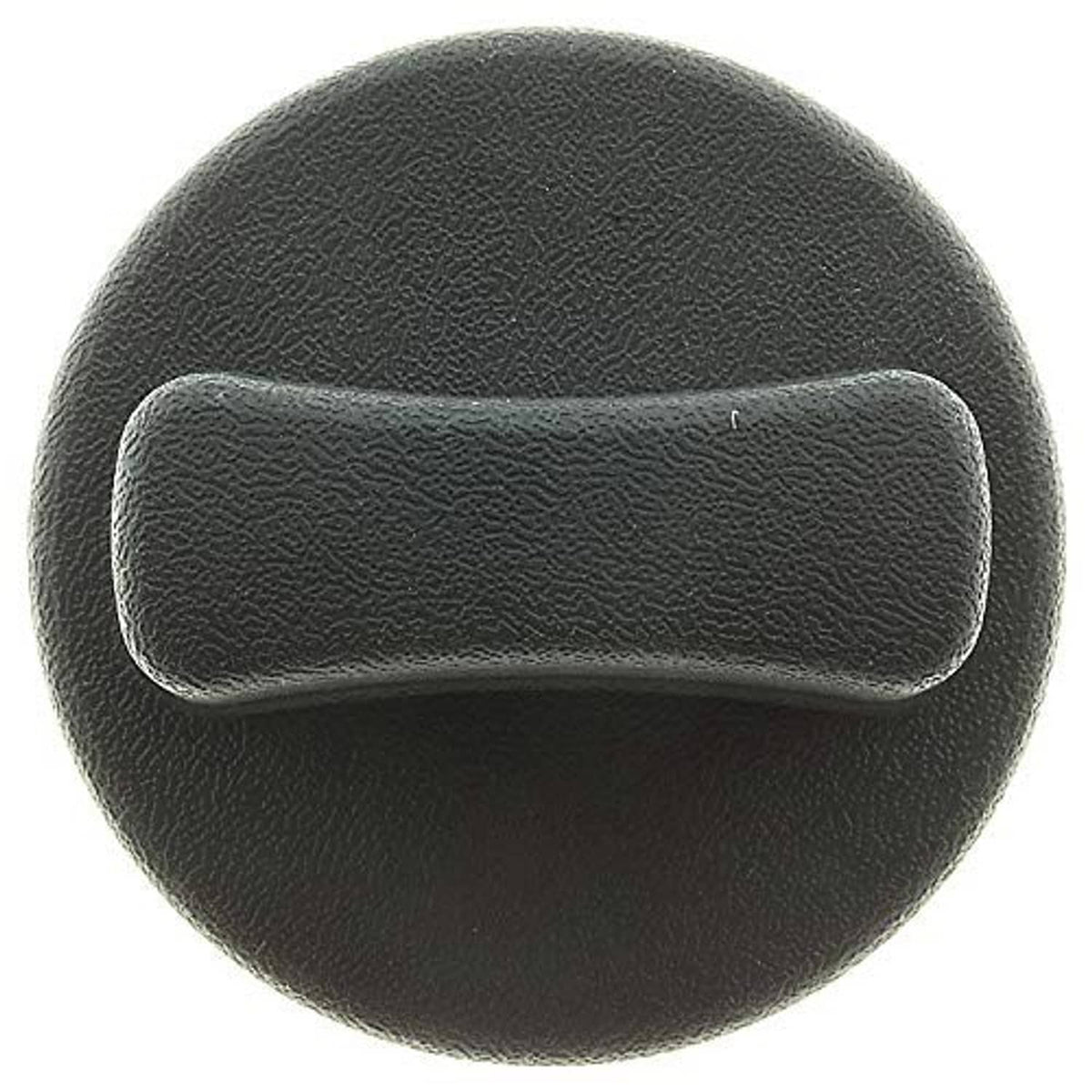 Dark fuel tank cap end view with embossed rectangular grip detail