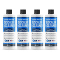 Coffee machine descaler & cleaner bottles, blue label, black caps, 4-pack