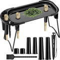 Metal rolling tray set with cone loader, cone filler roller, and cone-maker tubes