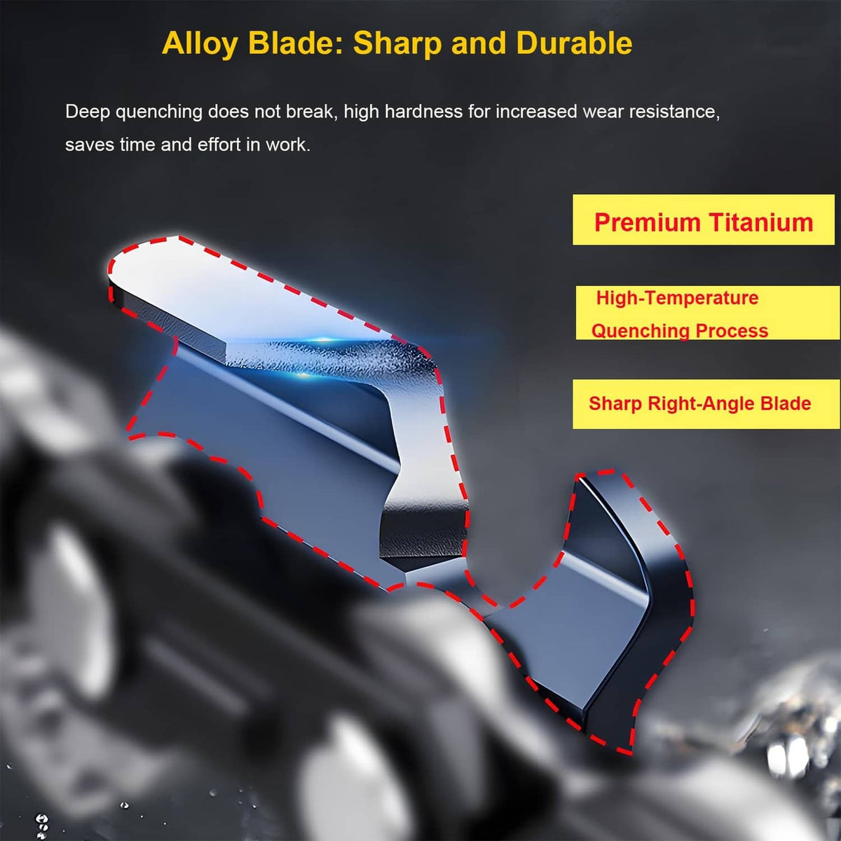 Alloy chainsaw chain with sharp cutting teeth for durable cutting performance