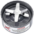 Stainless steel cross extractor blade for blender cup with round black mounting hub