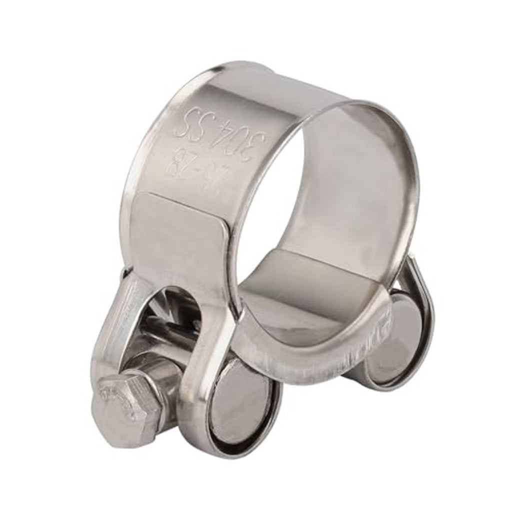 Single stainless steel T-bolt hose clamp with hex screw and band buckle