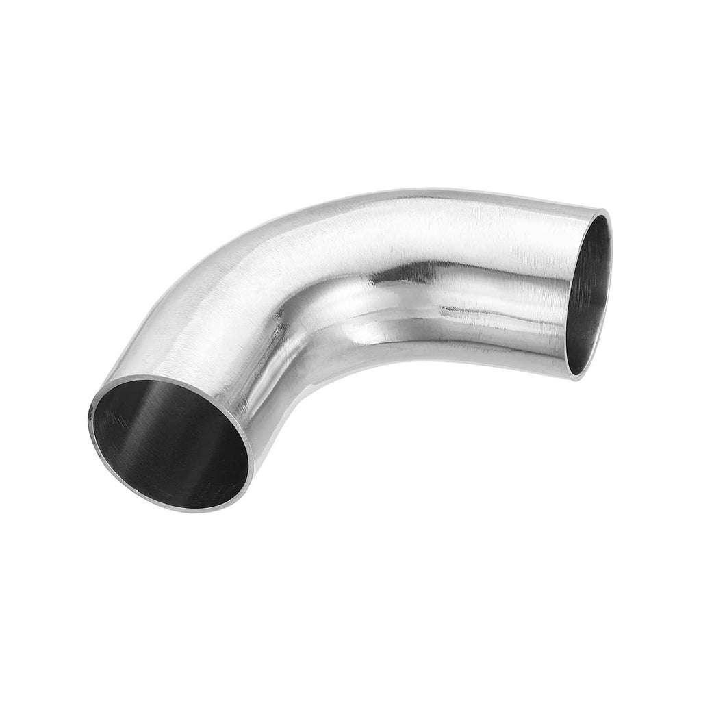 90-degree stainless steel exhaust elbow pipe, curved design with two open ends