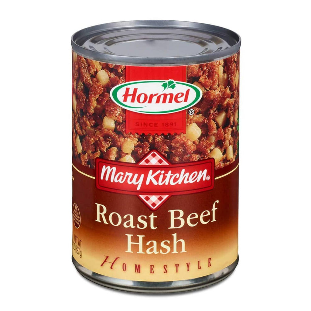 Hormel Mary Kitchen homestyle roast beef hash can, front label view