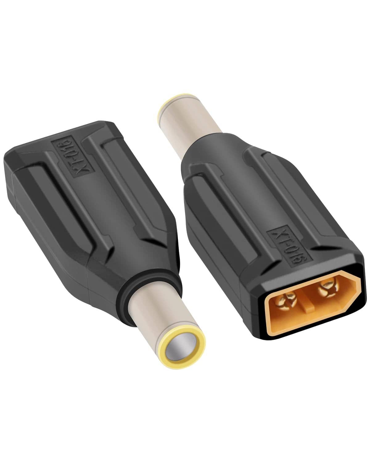Black XT60 male to DC7909 connector plug, gold contacts