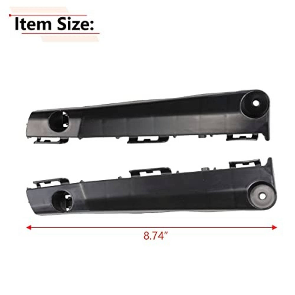Front bumper bracket set, 8.74 in long: black plastic beams with end mounting holes