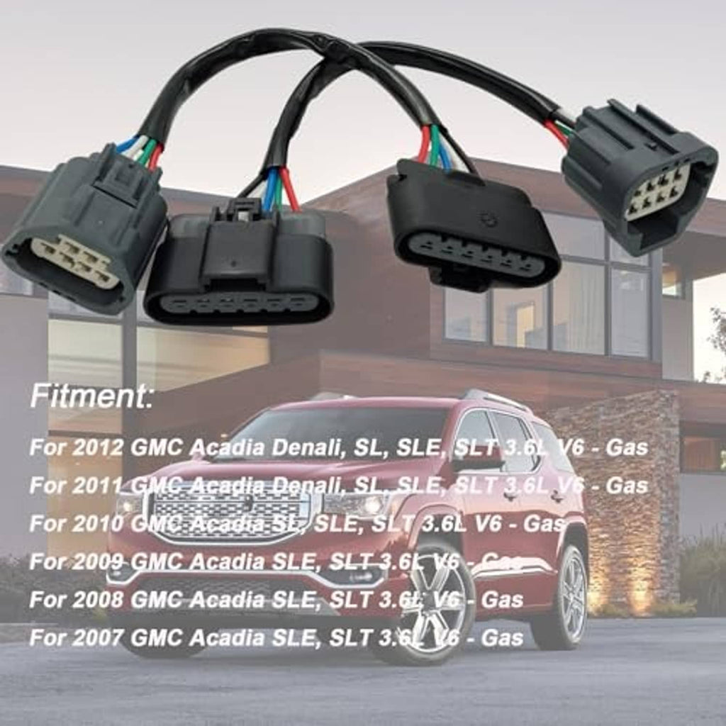 Headlight adapter wiring harness with four connector plugs and multicolor wire leads