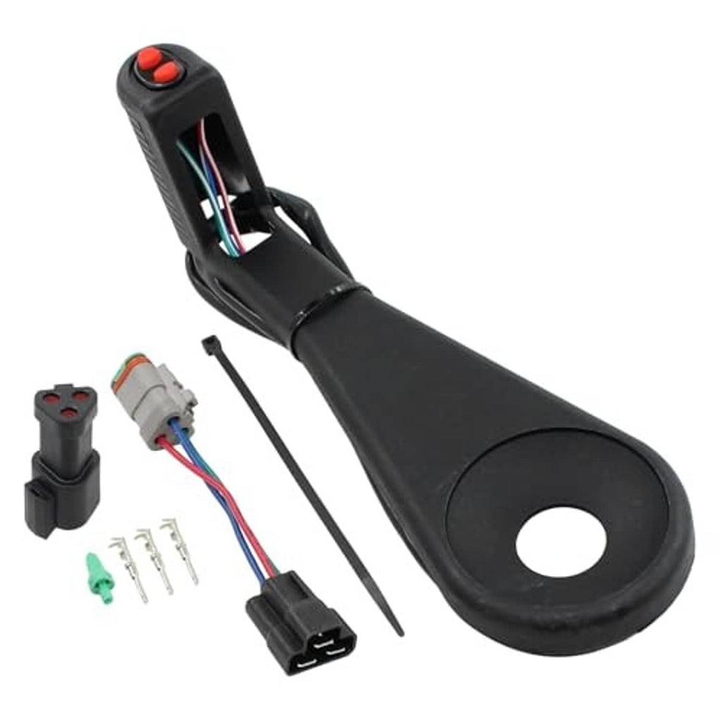 Trim tilt switch conversion kit components shown with black lever and connectors