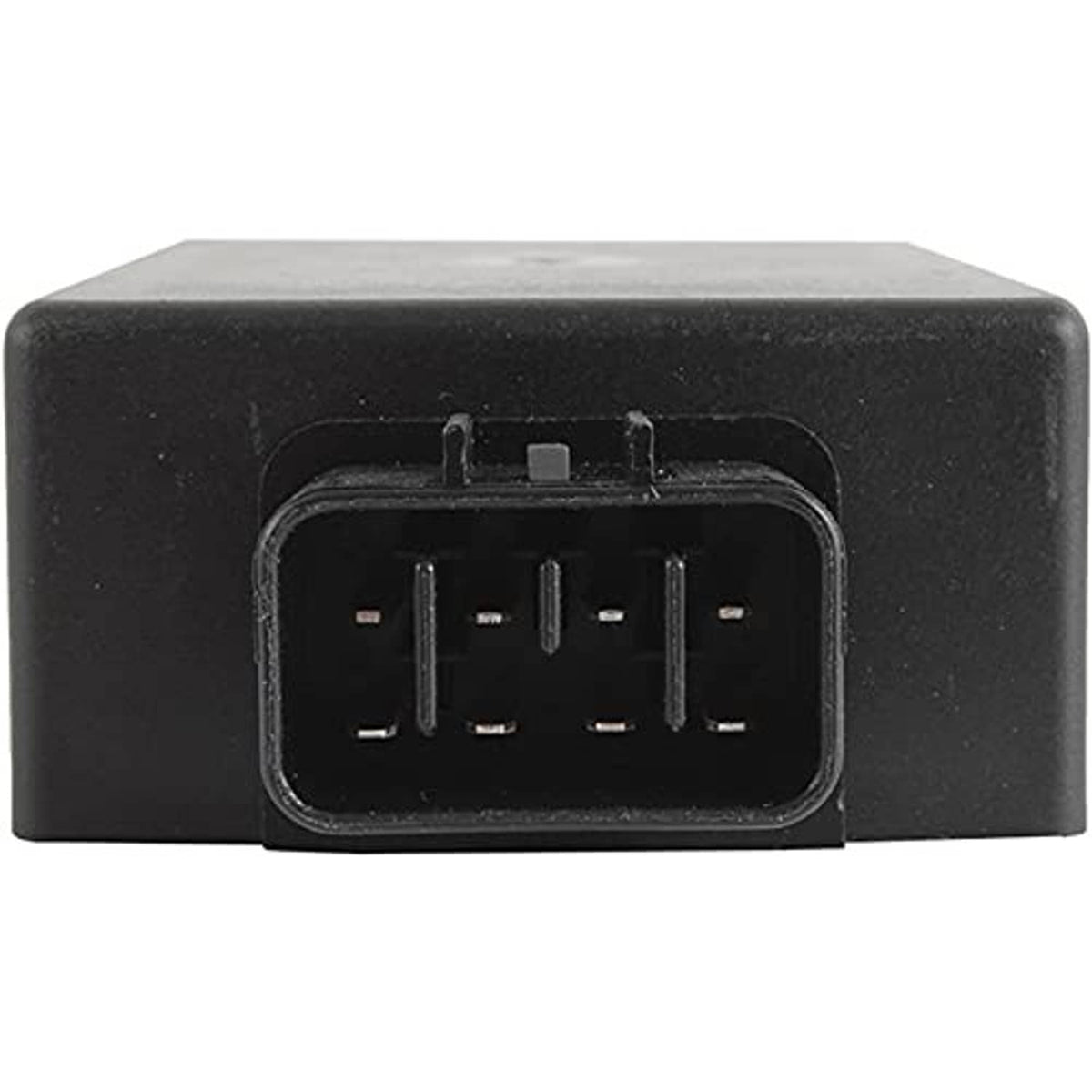 Black CDI ignition module with front multi-pin socket and raised top cover