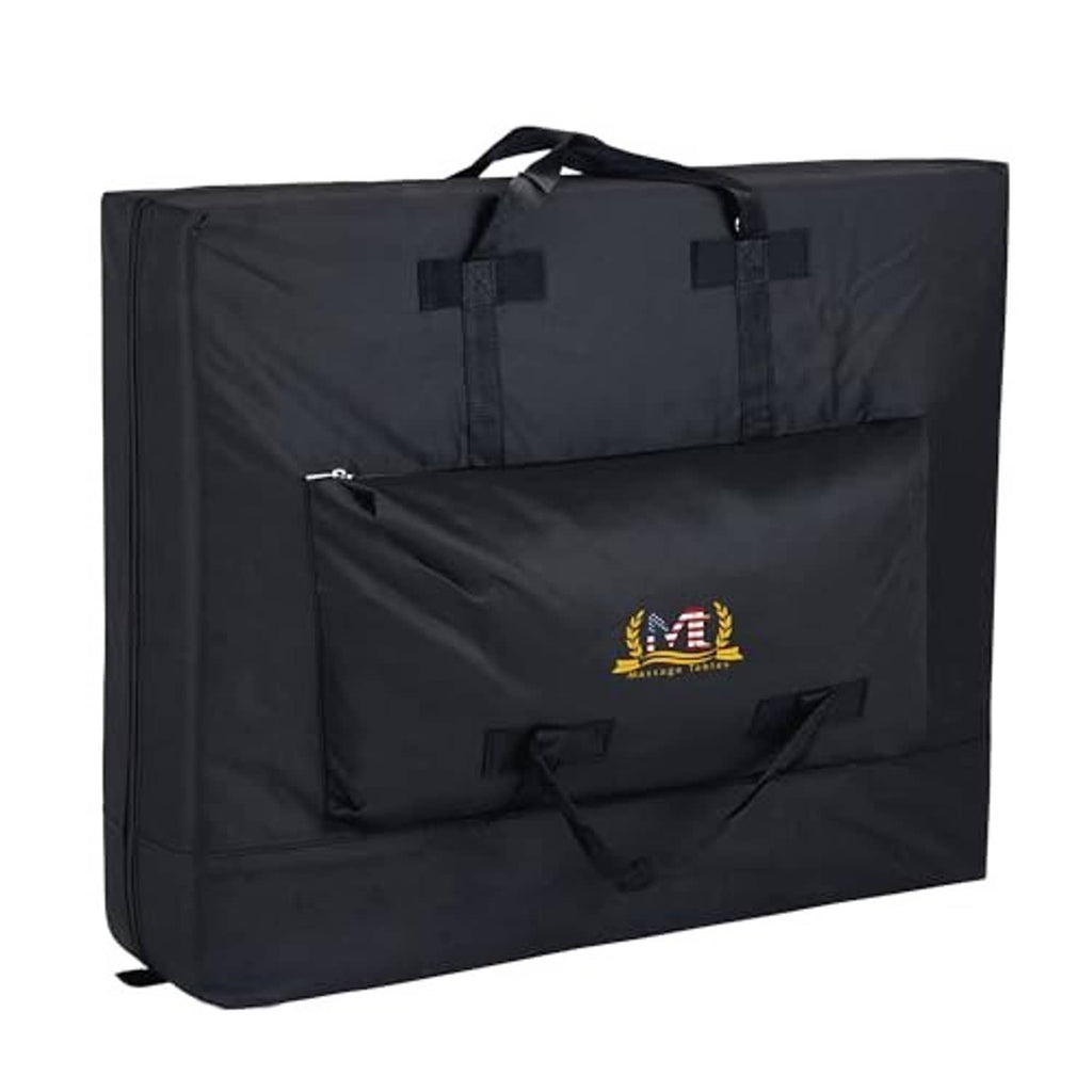 Master Massage carrying case with logo patch, front straps and zip pocket, top handles