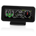 Car GPS speedometer inclinometer, black display showing speed 58 and compass directions