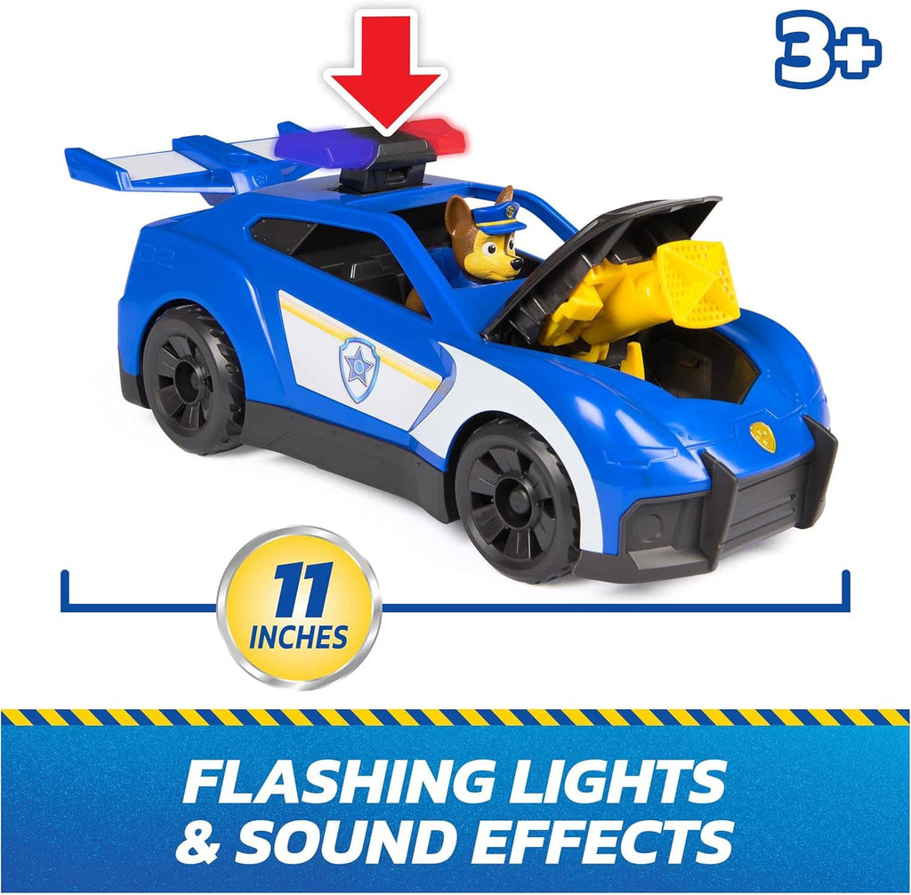 Paw Patrol blue Chase rescue cruiser toy car with Chase figure and red light bar
