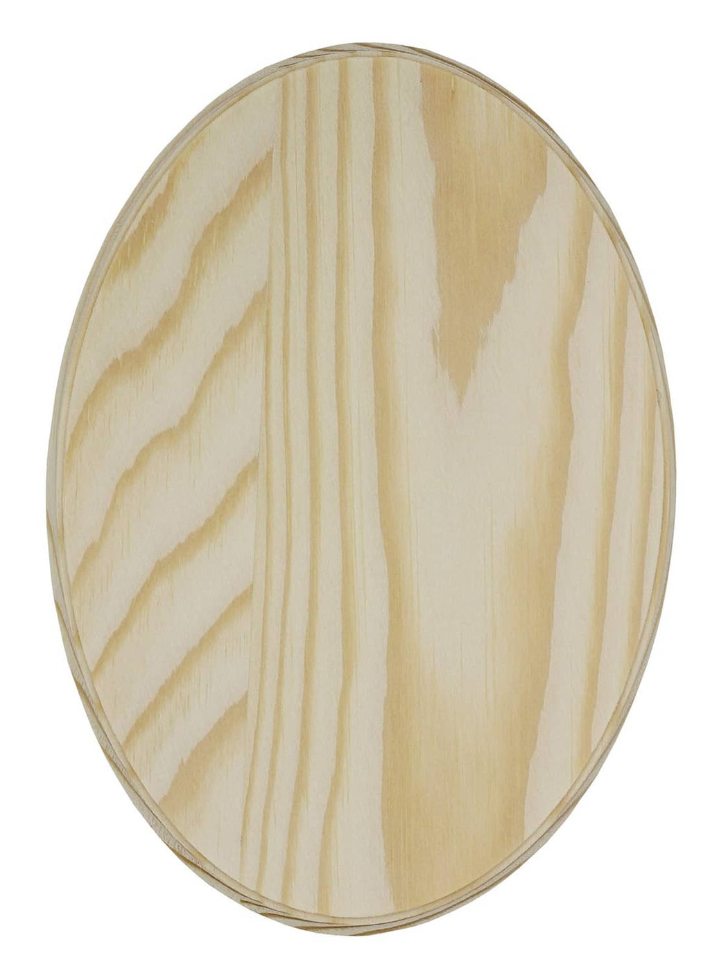 Unfinished light wood oval plaque, blank surface for DIY crafts
