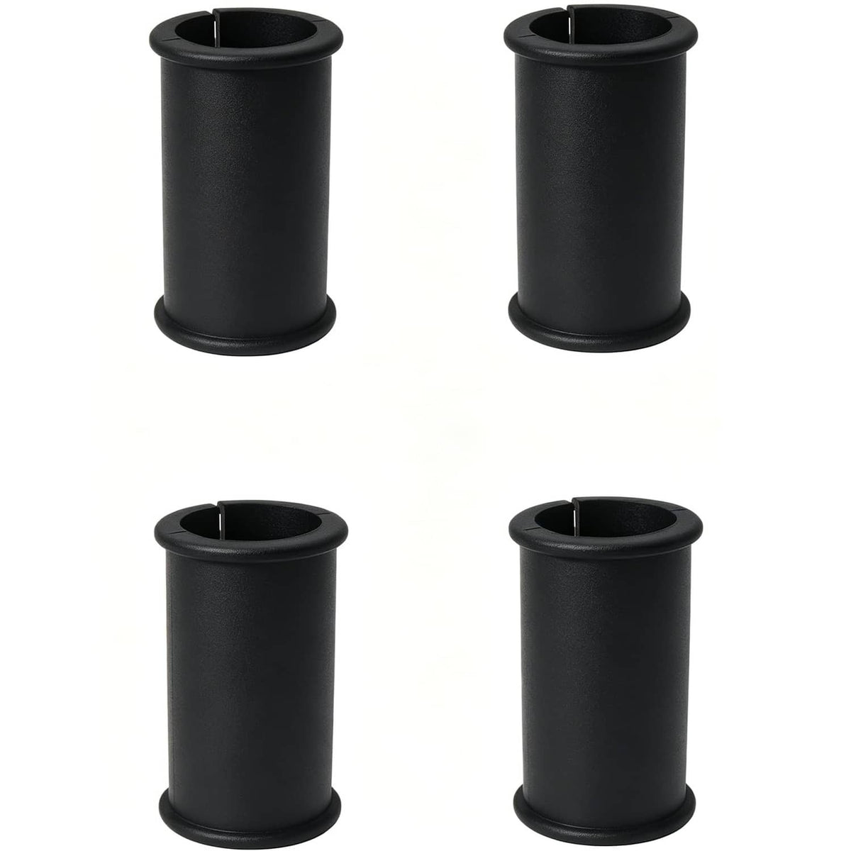 Four black rubber shock mount sleeves with open tops for microphone mounting.