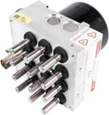 ABS control module unit 68067457AA with hydraulic valves and ports on silver housing
