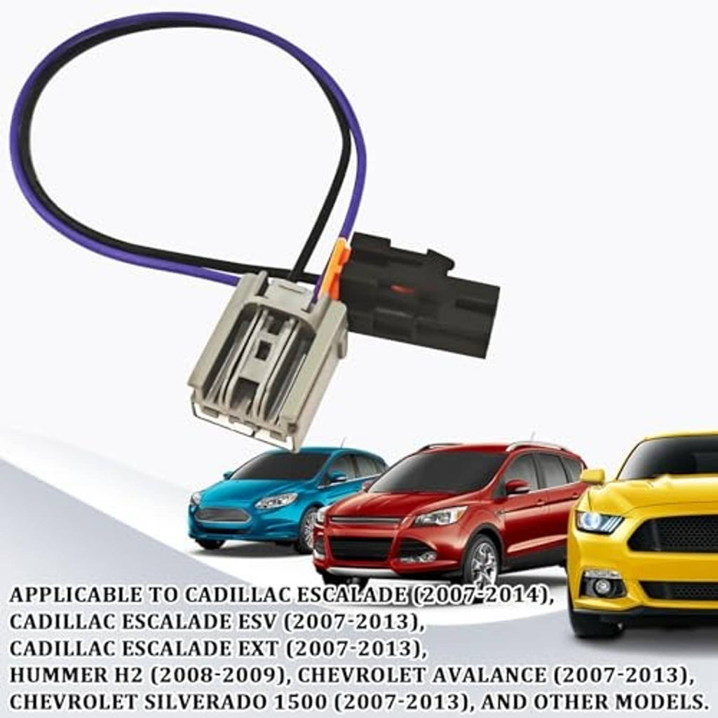 Blower motor resistor wiring harness with purple wire and gray/black connector blocks